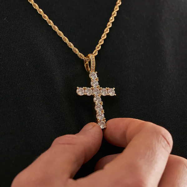 CROSS. | Gold Cross Pendant with Diamonds
