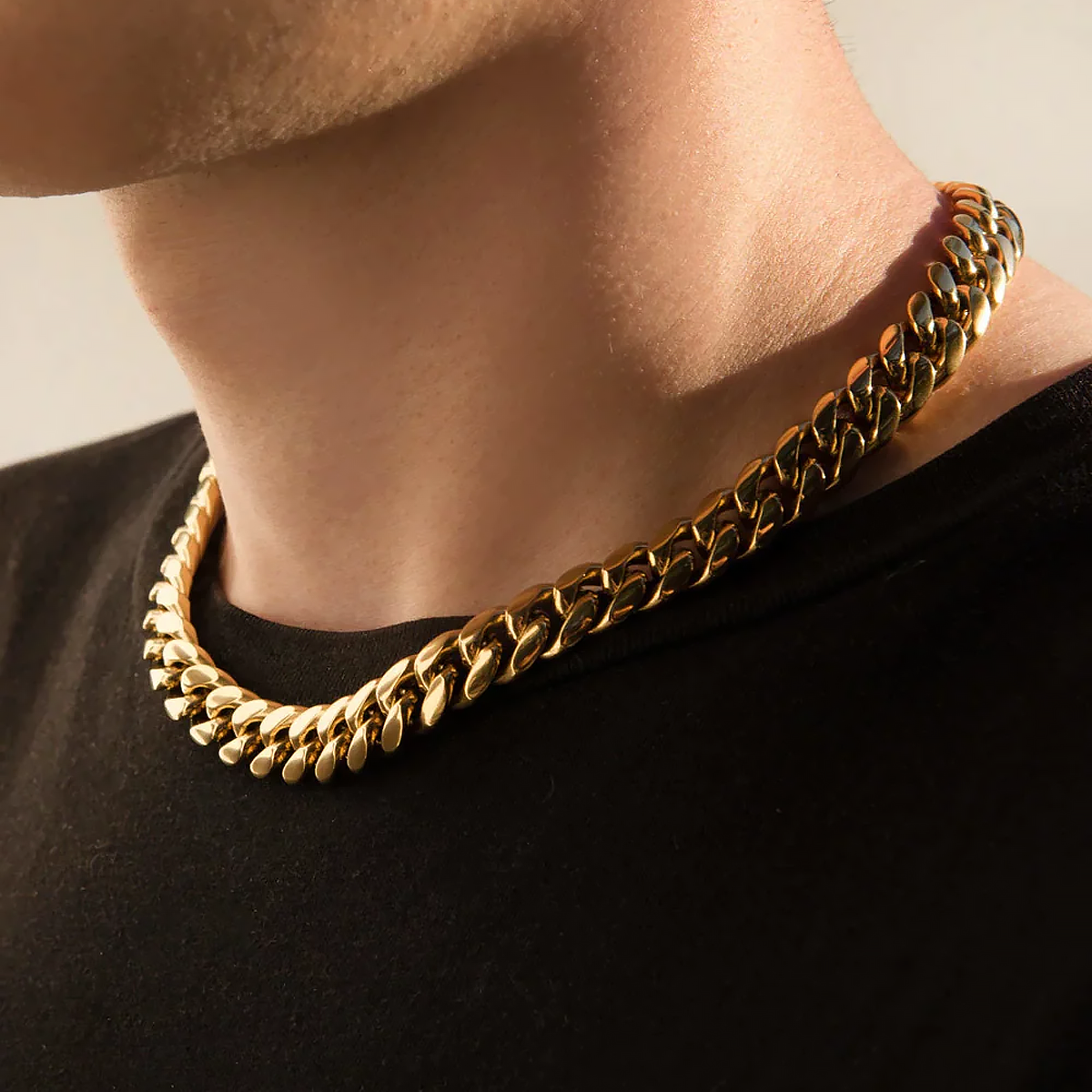 GOLEM. | 12MM Gold Cuban Link Chain 18K