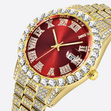 GROLEY. | Gold Bustdown Watch with Red Dial
