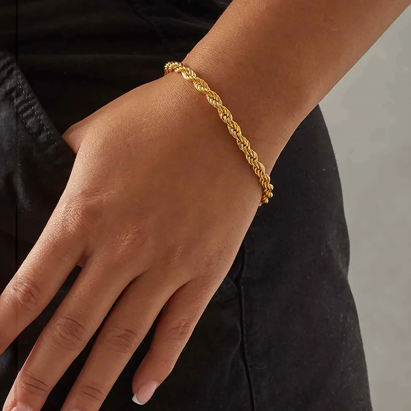 GYBRO. | 5MM Gold Rope Bracelet 18K