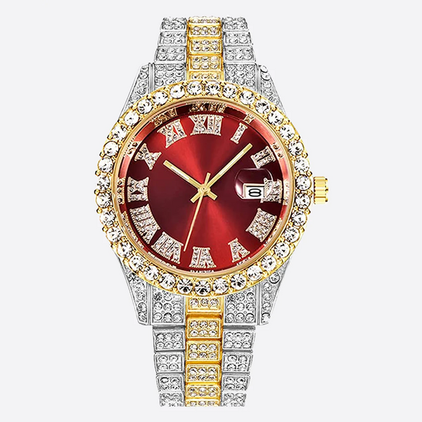 GYLDOR. | Two-Tone Bustdown Watch with Red Dial