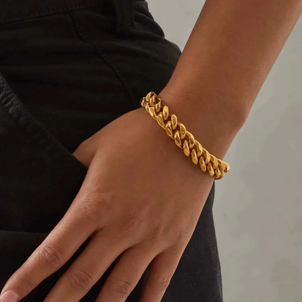 GYTHOS. | 12MM Gold Cuban Link Bracelet 18K