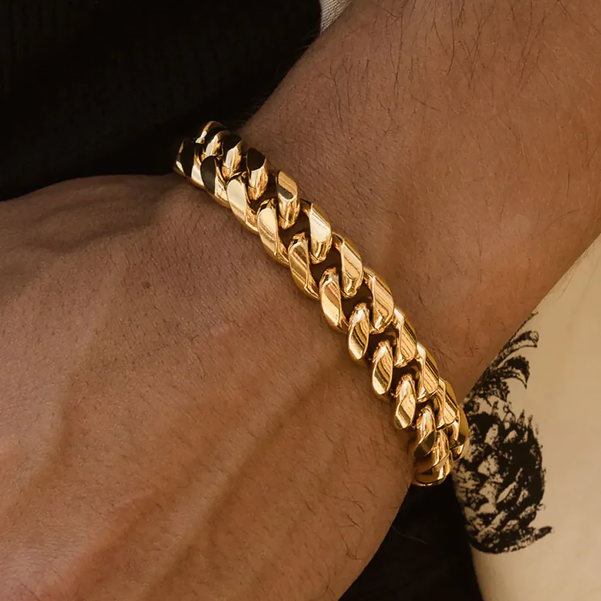 GYTHOS. | 12MM Gold Cuban Link Bracelet 18K