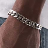 SYTHOS. | 12MM Silver Cuban Link Bracelet